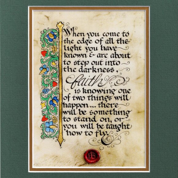New Matted Celtic Book of Kells Style Irish Print - Faith - Picture 1 of 6